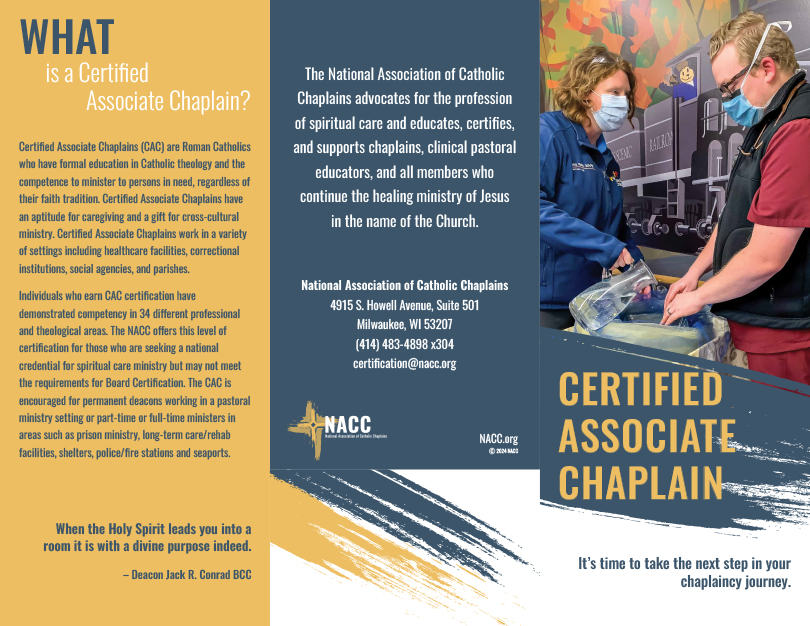 Certified Associate Chaplain trifold brochure cover